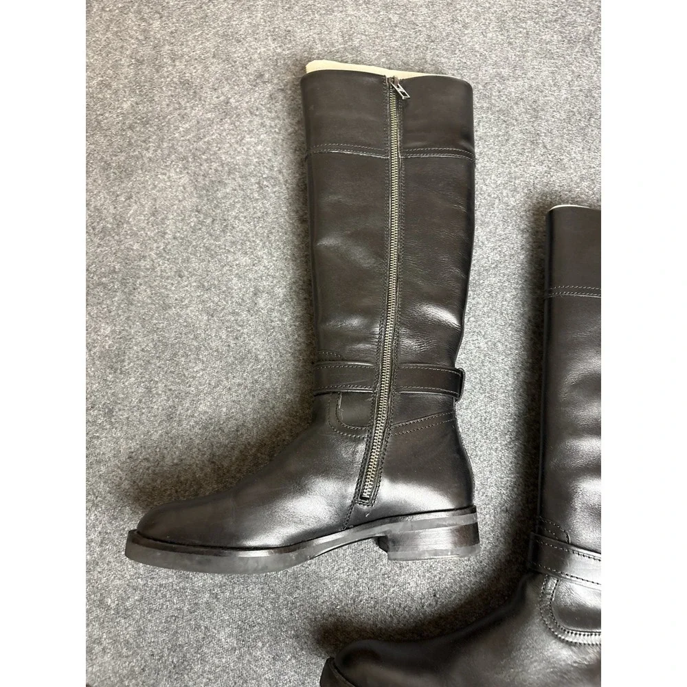 Coach Knee High‎ Boots Black Leather Turnlock Womens Size 7B Riding Boots  S1